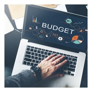 budget graphic on laptop
