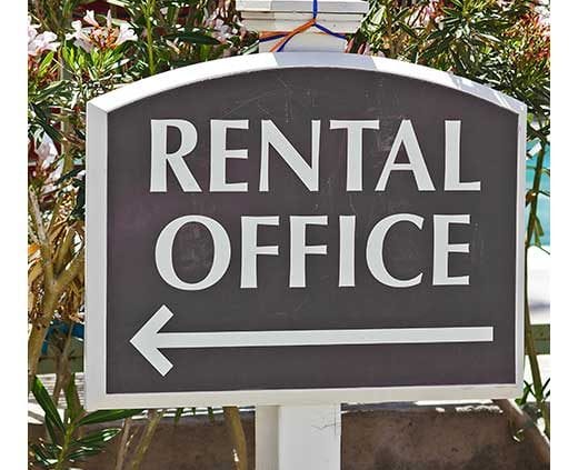 rental office sign